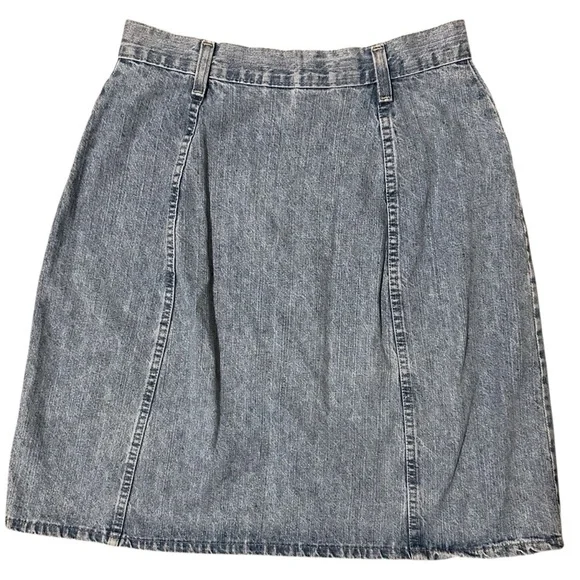Vintage St. John’s Bay 90’s Denim Button-Front Skirt High Rise Light Wash SZ 27” - Picture 2 of 9
